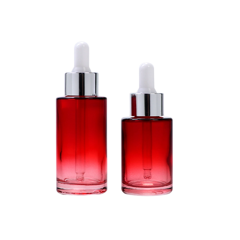 30ml 40ml グラデーションレッド化粧品ガラススポイトボトル