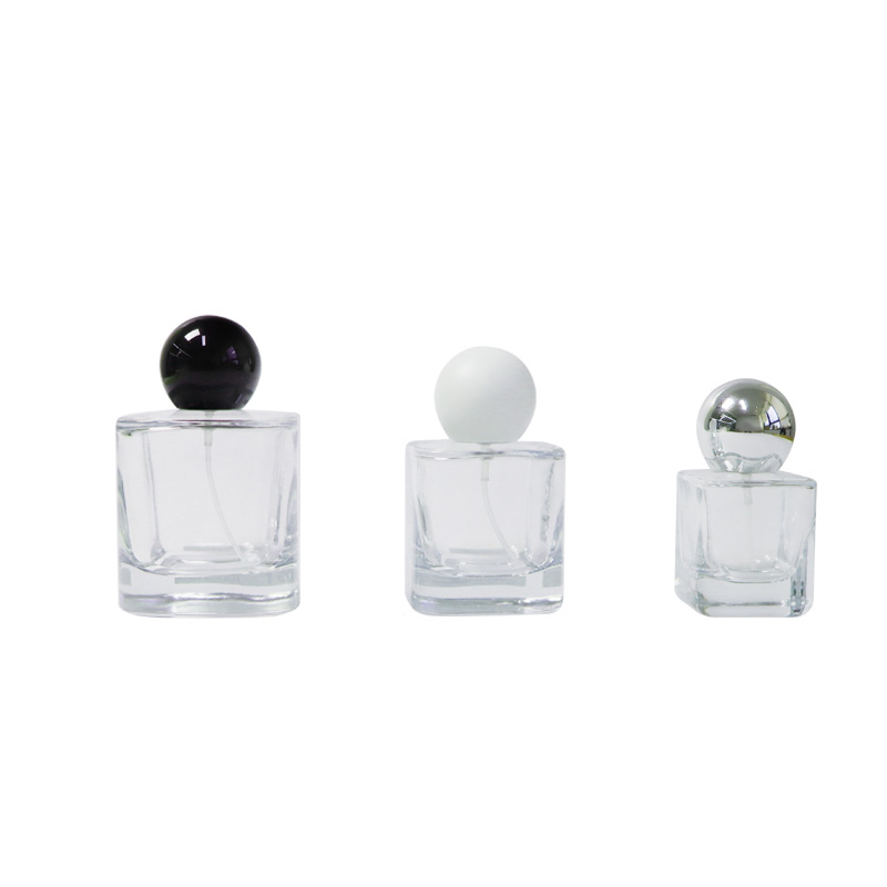 30ml 50ml 100ml 透明な正方形の厚い底のガラスの香水瓶