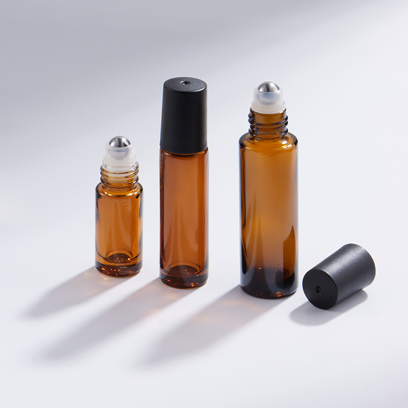 5ml 10ml 15ml アンバー ロールオン ガラス ボトル